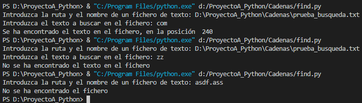 Método find() para buscar la posición de una subcadena en una cadena en Python