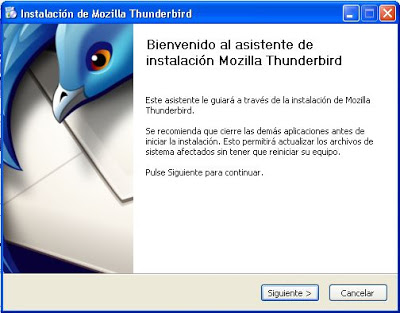 Instalar cliente correo Mozilla Thunderbird en WXP, importar contactos Google