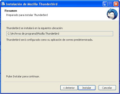 Instalar Mozilla Thunderbird en equipo con Windows XP