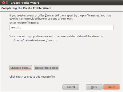 Cambiar la ubicación del perfil de Mozilla Thunderbird en Linux Ubuntu