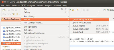 Crear aplicación Android con PhoneGap en Eclipse