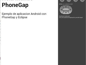 Mi primera aplicación con PhoneGap y Eclipse para Android