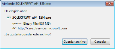 Descarga gratuita de Microsoft SQL Server Express 2014