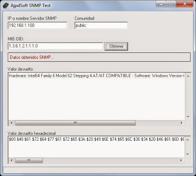 Testeo de servicio SNMP con AjpdSoft SNMP Test