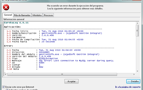 Captura de errores profesional con EurekaLog en Delphi y Visual Studio .Net