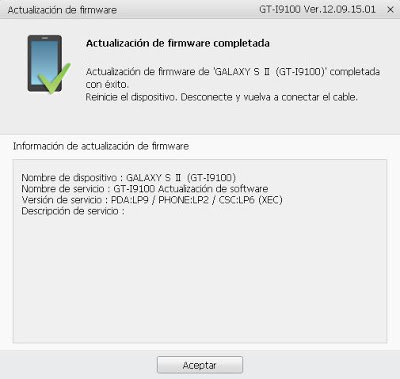 Actualizar Samsung Galaxy SII a Android 4.0 Ice Cream Sandwich
