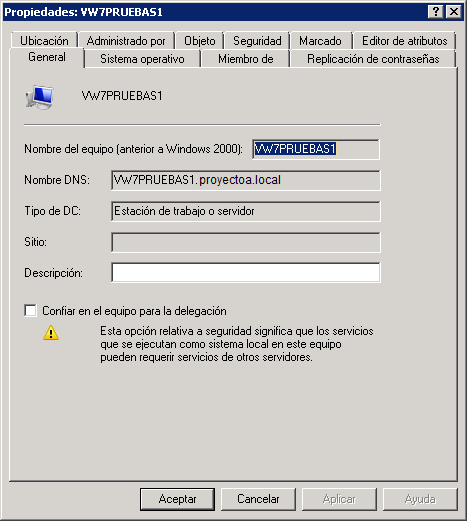 Equipos agregados al dominio LDAP Active Directory en Computers
