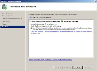 Instalar rol de Servicios de dominio de Active Directory en Windows Server 2008