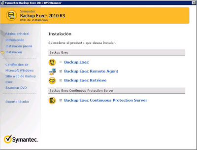 Instalar Symantec Backup Exec 2010 R3 en Windows Server 2008
