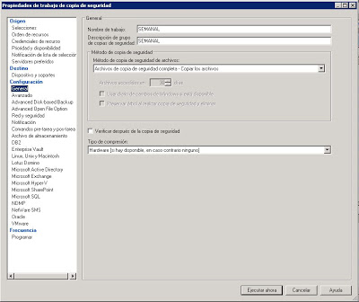 Añadir un trabajo de copia de seguridad a Symantec Backup Exec 2010 R3