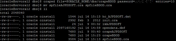 Cambiar DBNAME o SID de base de datos Oracle 12c en Linux CentOS 7