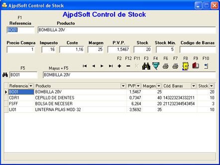 AjpdSoft Control de Stock - Gestión de productos