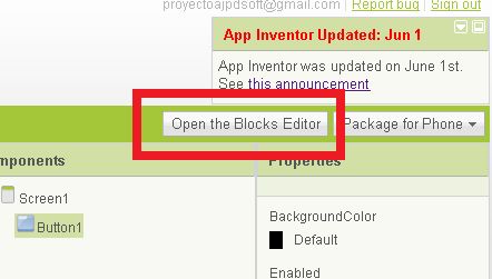 Editor de bloques, Blocks Editor en Google App Inventor para Android