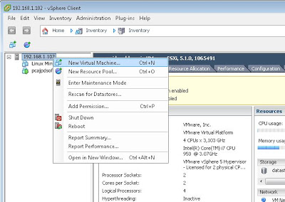 Crear equipo virtual en VMware ESXi con VMware vSphere Client