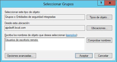 Crear usuario en Active Directory y asignar permisos para Escritorio Remoto