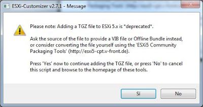 Añadir drivers a fichero ISO de instalación de VMware ESXi 5.1 con ESXi-Customizer