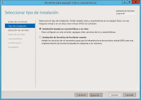Instalar característica Experiencia de escritorio en Windows Server 2012