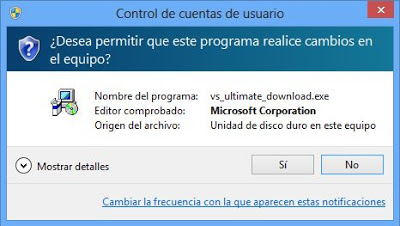 Descarga de Microsoft Visual Studio .Net 2012
