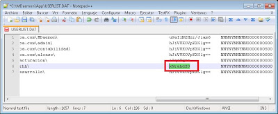 Opción por defecto de MDaemon para guardar las cuentas de usuario en fichero USERLIST.DAT