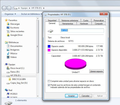 Activación disco duro, particionado, GPT, 3TB en Windows 7