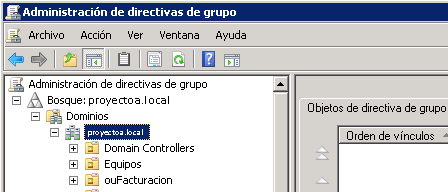 Crear directiva de grupo mediante Administración de directivas de grupo