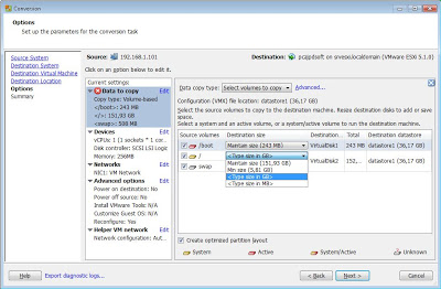 Virtualizar equipo físico con Linux en VMware ESXi con vCenter Converter Standalone