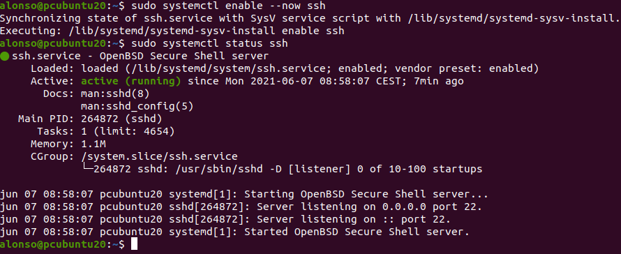 Habilitar acceso por SSH en equipo con Linux ubuntu 20