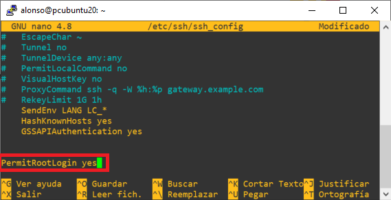 Habilitar acceso SSH con usuario root en Linux Ubuntu