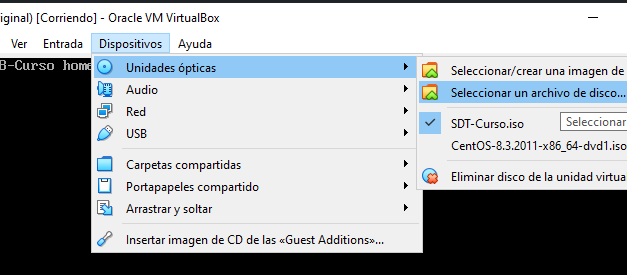 Conectar ISO como unidad de CD DVD en Linux con Virtual Box