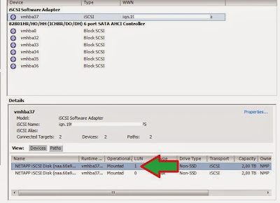Añadir datastore a servidor VMware ESXi de SAN NetApp por iSCSI