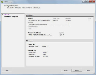 Añadir datastore a servidor VMware ESXi de SAN NetApp por iSCSI