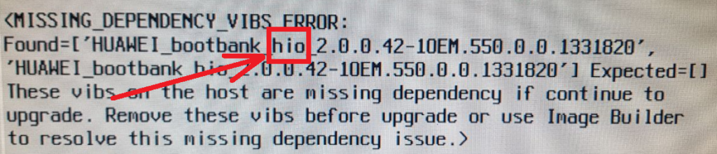 Solución al error  Missing dependency VIBS error found  al actualizar ESXi 6.0 a 6.7