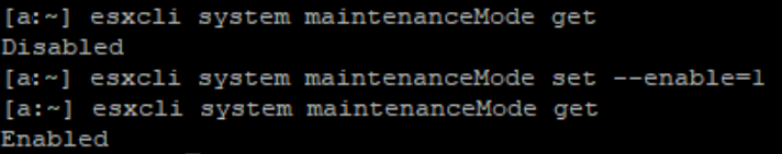 Reiniciar el servidor ESXi desde la línea de comandos, activar el modo mantenimiento