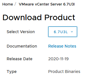 Descargar fichero ISO de instalación de VMware vCenter 6.7