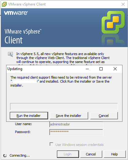 Acceso al nuevo entorno vCenter Server 6.0 mediante VMware vSphere Client