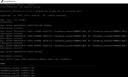 Solución al error ORA-01114 IO error writing block to file  block en ORACLE Mover datafiles de tablespace de oracle