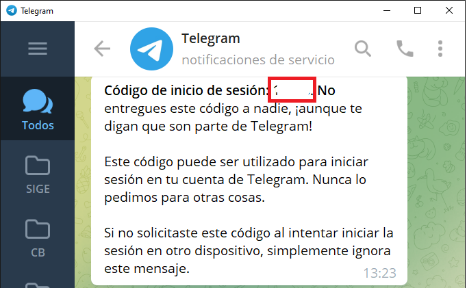 Aplicación Python que envía un mensaje a un chat de Telegram