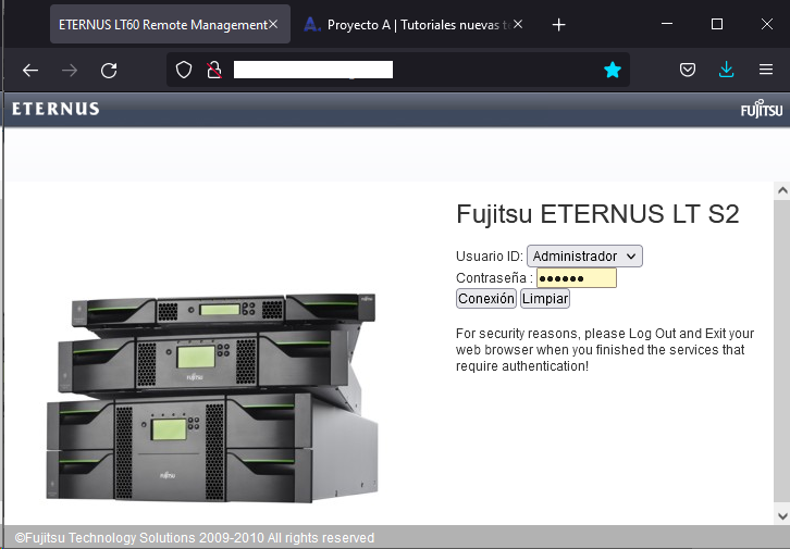 Activar protocolo SNMP en librería robótica Fujitsu Eternus LT60