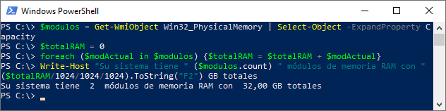 Obtener información de la memoria RAM del equipo con WMI y PowerShell