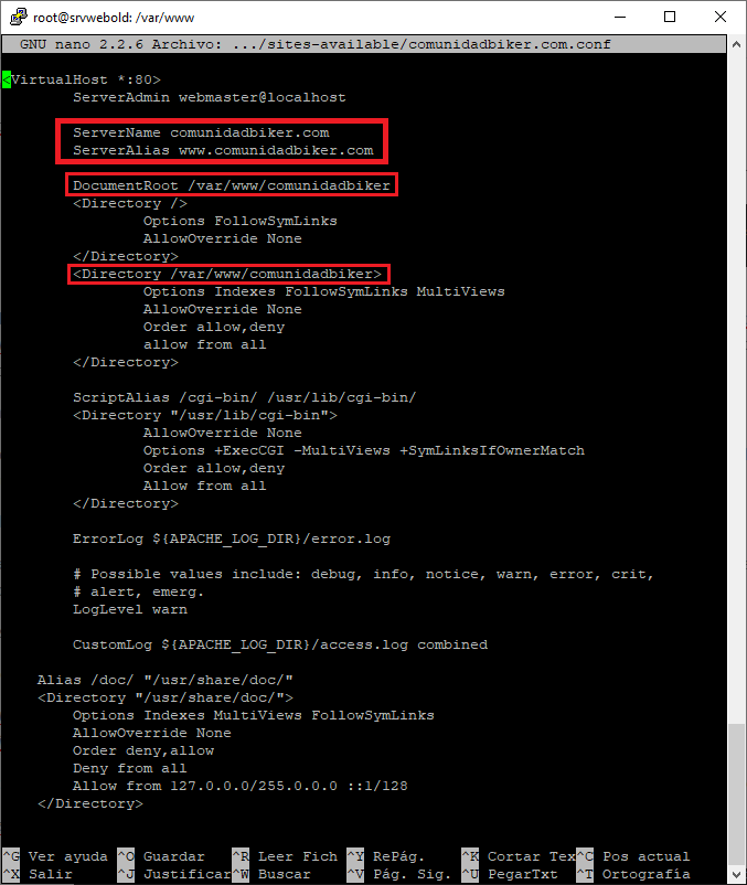 Configurar Apache para permitir varios sitios web en un mismo servidor Linux Ubuntu