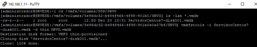 Subir fichero VMDK convertido a datastore de VMware y convertir de IDE a ISCSI