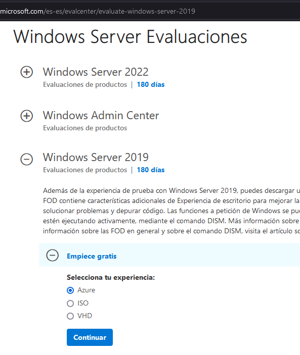 Descargar e instalar Windows Server 2022