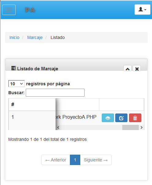 Acceso a sitio web Gestión Integral desarrollado con Framework ProyectoA PHP y módulos disponibles