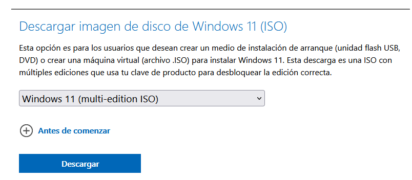 Descargar fichero ISO de Windows 11 y subir a datastore de ESXi o generar USB de instalación