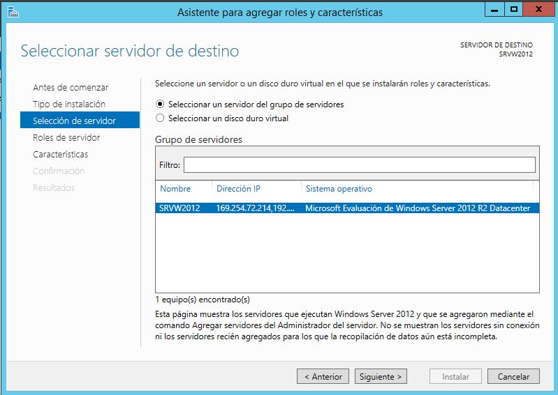 Instalar rol Replicación DFS y Espacio de nombre DFS en servidor con Winsdows Server 2012 R2