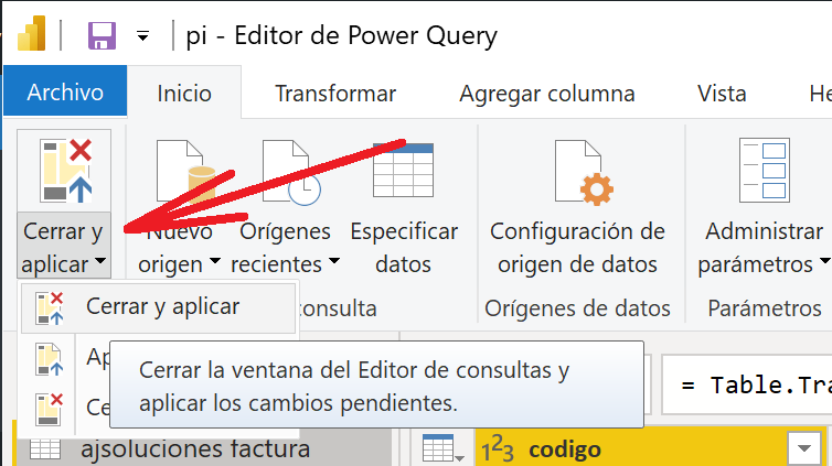 Segunda fase: transformación (preparación) de datos con Editor de Power Query