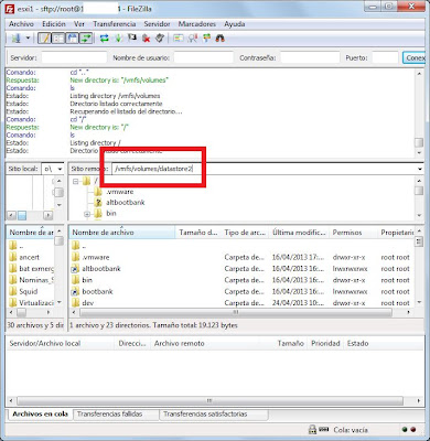 Acceso a servidor VMware ESXi con Filezilla Client y SSH, transferir ficheros entre equipo y ESXi