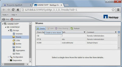 Compartir volumen CIFS en SAN NetApp