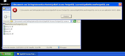 AjpdSoft Acceso PostgreSQL con Lazarus en Windows 8 en funcionamiento