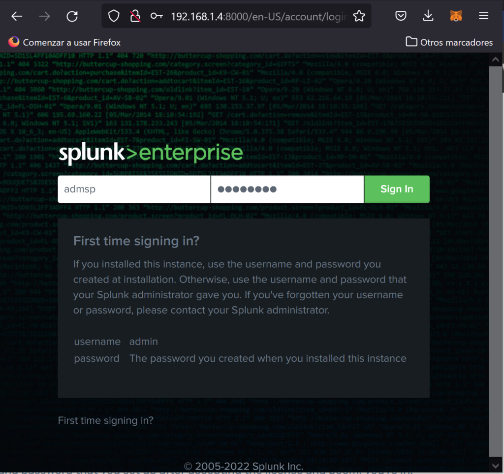 Descarga e instalación del SIEM Splunk Enterprise para Linux